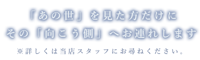 その「向こう側」へお連れします